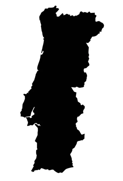 Outline Silhouettemap Portugal White Background — ストックベクタ