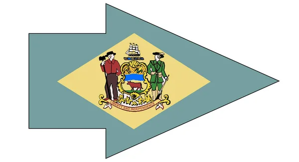 Flag State Delaware Set Pointer Arrow — Stock vektor