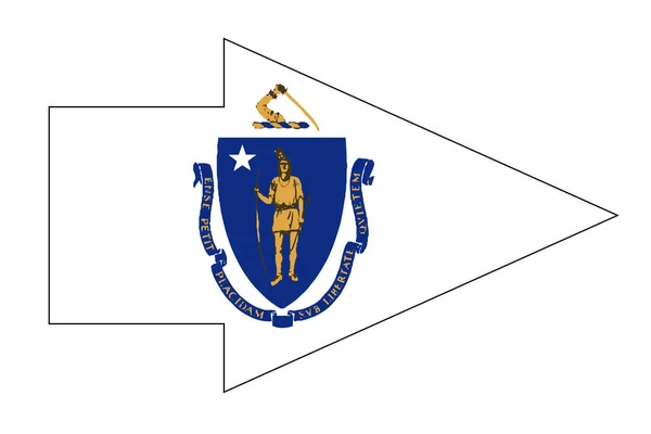 Flag State Massachusetts Set Pointer Arrow — Archivo Imágenes Vectoriales