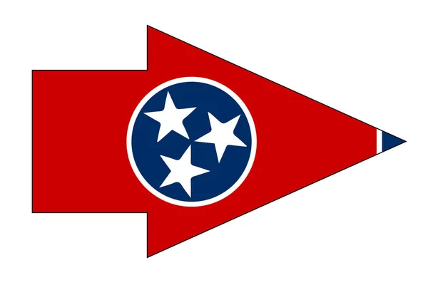 Прапор Штату Теннессі Розташований Всередині Стріли Вказівника — стоковий вектор