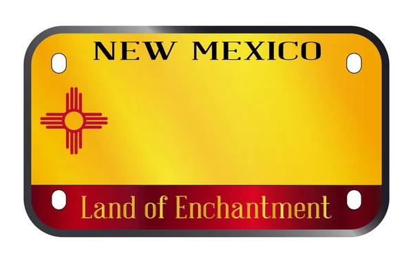 New Mexico State Usa Motorcycle Licence License Plate White Background — Stok Vektör