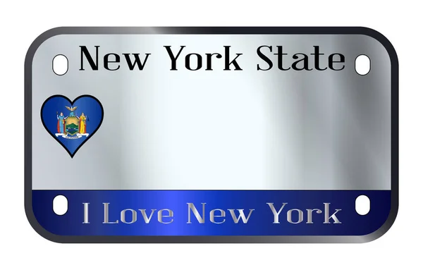 New York State Usa Motorcycle Licence License Plate White Background — Stock vektor