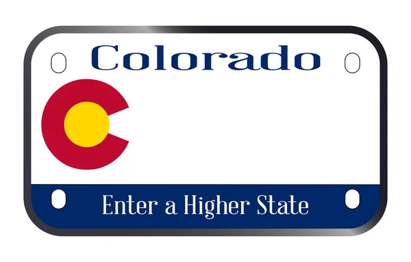Colorado State Usa Motorcycle Licence License Plate White Background — Stock Vector