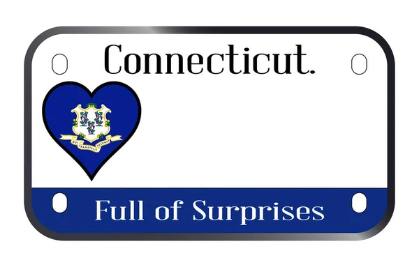 Plaque Immatriculation Moto Connecticut State Usa Sur Fond Blanc — Image vectorielle