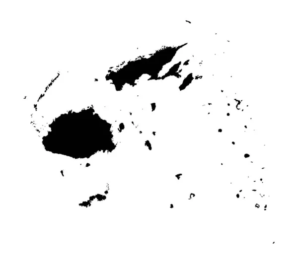 Mapa Sil Houette Del País Fiji — Vector de stock