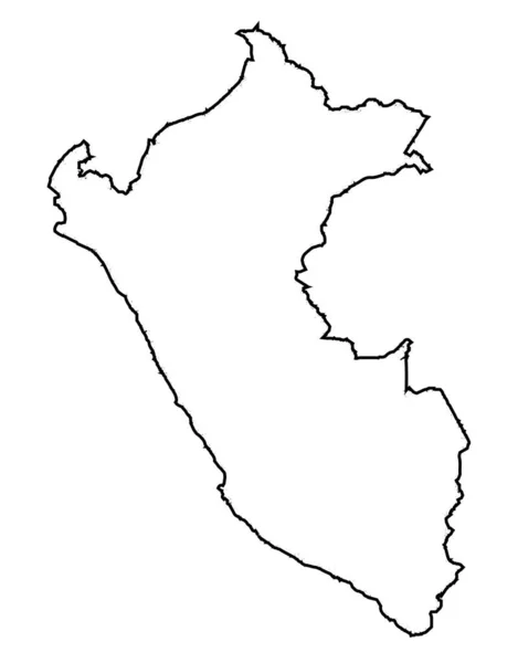 ペルーの南米諸国のシルエットアウトラインマップ — ストックベクタ