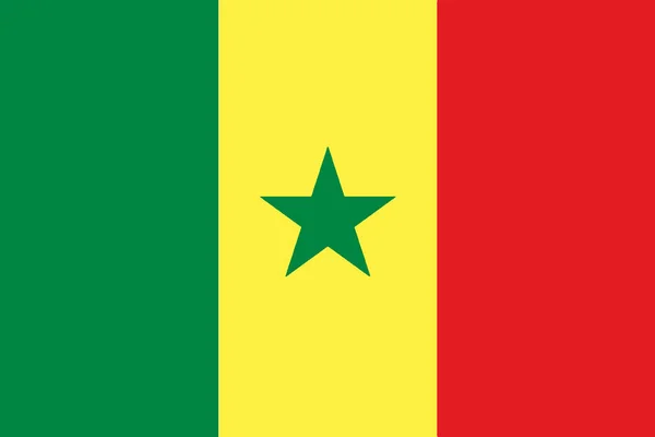 アフリカ諸国の国旗セネガル — ストックベクタ