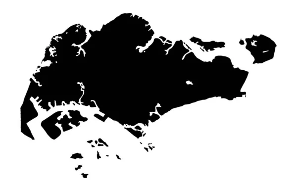 白を背景にしたシンガポール諸島の概要図 — ストックベクタ