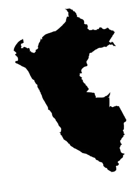 Zarys Mapy Sylwetki Południowoamerykańskiego Kraju Peru — Wektor stockowy