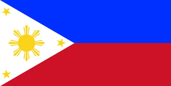 Filipinler Kırmızı Mavi Sarı Ulusal Bayrağı — Stok Vektör