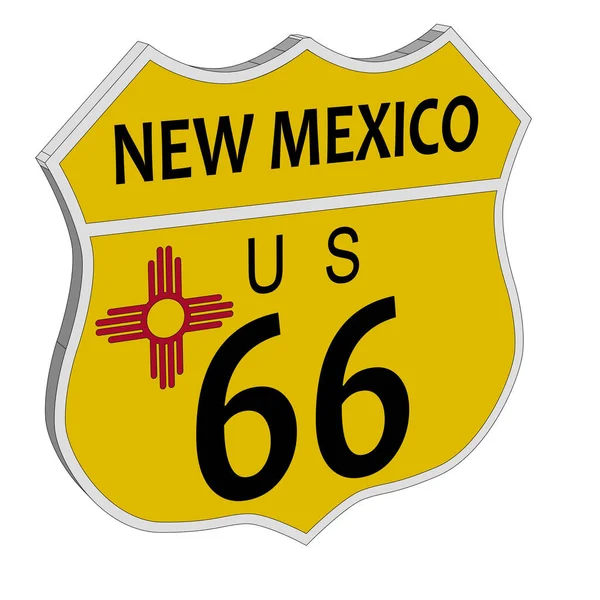 Route Panneau Signalisation Sur Fond Blanc Nom État Nouveau Mexique — Image vectorielle