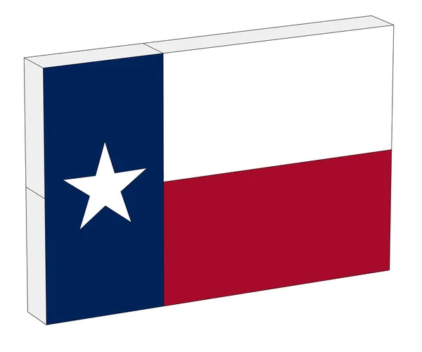 Flag Usa State Texas Set White Background — Stock Vector