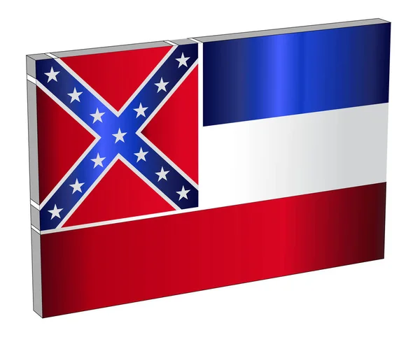 Bandera Del Estado Estadounidense Mississippi Como Bloques Sobre Fondo Blanco — Archivo Imágenes Vectoriales