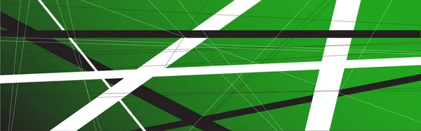 Uno Sfondo Banner Verde Con Elementi Incrociati Bianco Nero — Vettoriale Stock