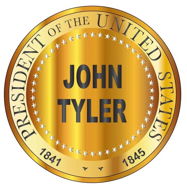 アメリカ合衆国のジョン タイラー大統領の切手 — ストックベクタ