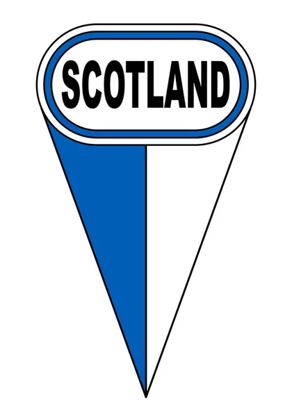 苏格兰蓝 白椭圆形地图指针图标定位标志 — 图库矢量图片