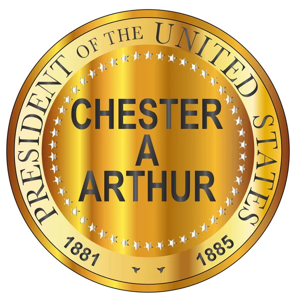 Chester Arthur Prezydent Stanów Zjednoczonych Ameryki Okrągły Znaczek — Wektor stockowy