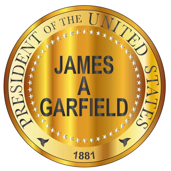 James Garfield Prezydent Stanów Zjednoczonych Ameryki Okrągły Znaczek — Wektor stockowy