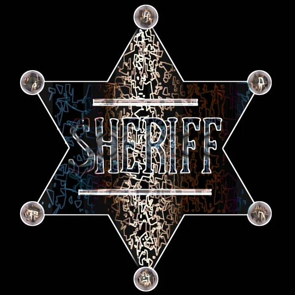 Emblema Xerife Oeste Selvagem Dos Eua Estilo Abstrato — Fotografia de Stock