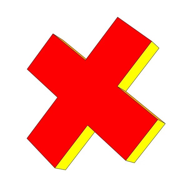 Cartoon Style Mark Red Orange Yellow Isolated White Background — Stock Vector