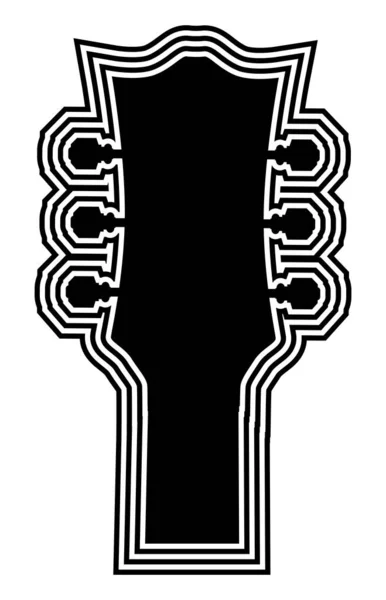 Традиційний Гітарний Наконечник Абстрактний Чорно Білому Силуеті — стоковий вектор