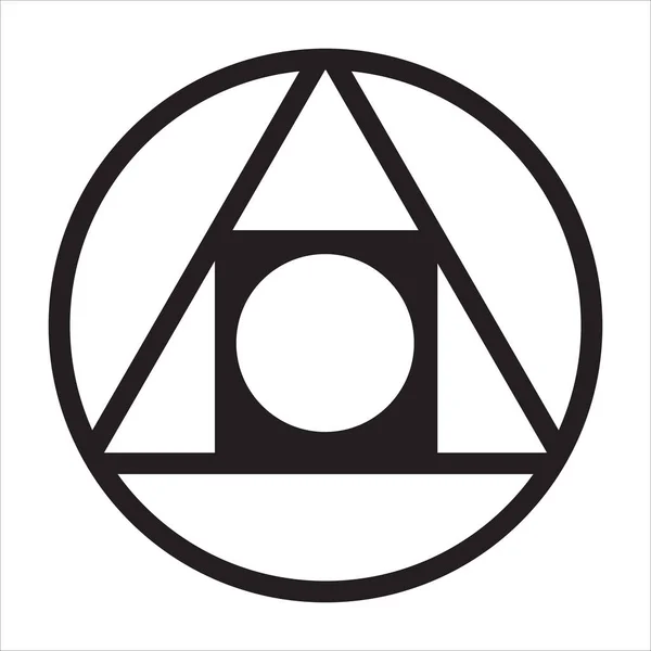 Symbol Alchemii Dla Kamienia Filozoficznego Czarnej Linii Białym Tle — Wektor stockowy