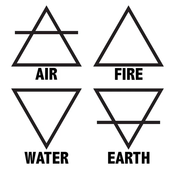 Símbolo Alquimia Para Los Elementos Fuego Tierra Agua Aire — Archivo Imágenes Vectoriales