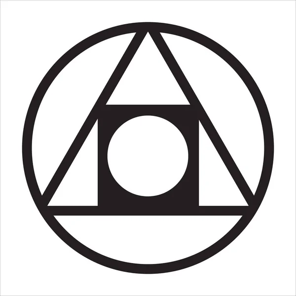 Σύμβολο Αλχημείας Για Τους Φιλοσόφους Πέτρα Μαύρη Γραμμή Πάνω Από — Διανυσματικό Αρχείο