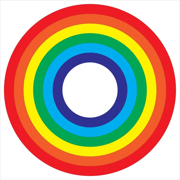 Μια Σειρά Από Κύκλους Που Στα Χρώματα Του Ουράνιου Τόξου — Διανυσματικό Αρχείο