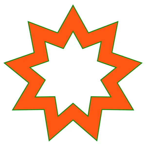 Estrella Bahai Símbolo Que Representa Perfección Islam — Archivo Imágenes Vectoriales
