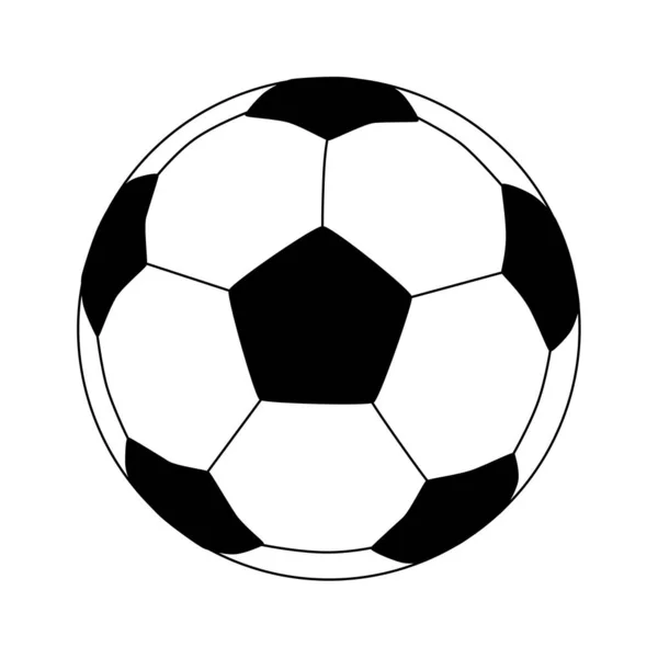 Football Football Noir Blanc Style Bande Dessinée Isolé — Image vectorielle