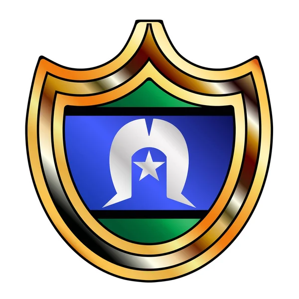 Typisch Metalen Schild Met Inzet Torres Strait Islander Vlag Een — Stockvector