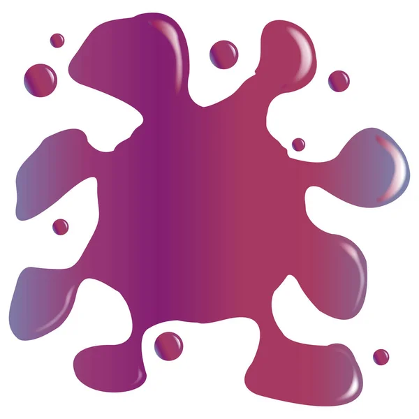 Una Tinta Púrpura Roja Una Mancha Pintura Sobre Fondo Blanco — Vector de stock