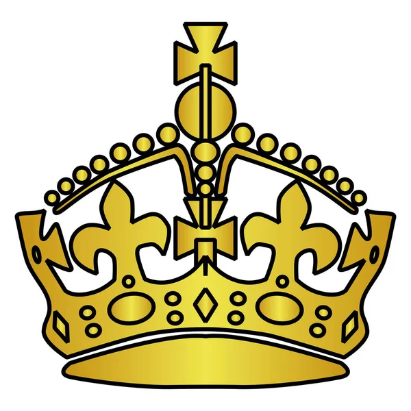 Een Goudene Koningen Kroon Bezet Een Witte Achtergrond — Stockvector