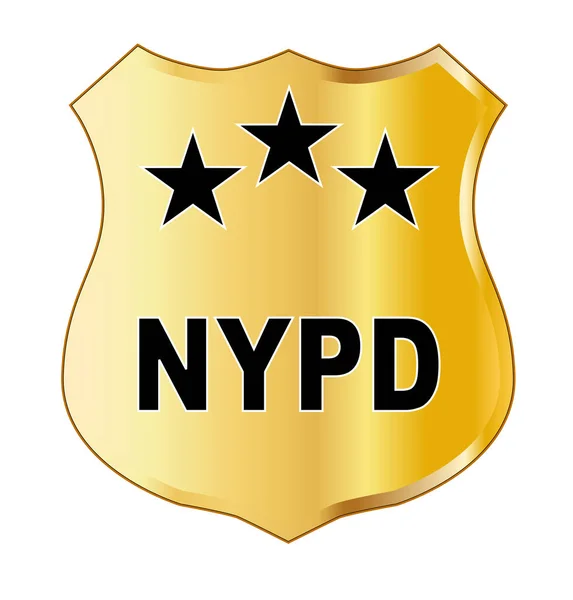 Insignia Policía Nueva York Parodia Oficial Escudo Aislado Blanco — Vector de stock