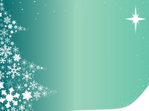 Blassgrüner Yuletide Hintergrund Mit Schneeflocken Form Eines Weihnachtsbaums — Stockvektor