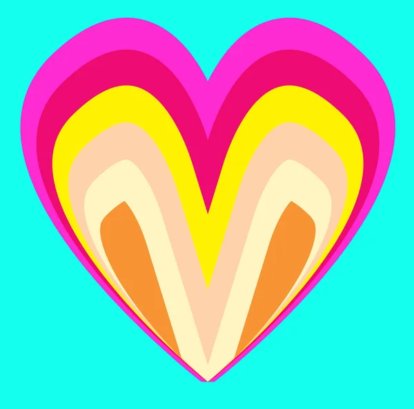 Великий Багатошаровий Любовний Серцевий Фон Блідим Фоном — стоковий вектор