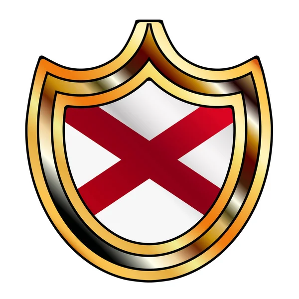Typisch Metalen Schild Met Inzet Alabama State Vlag Een Witte — Stockvector