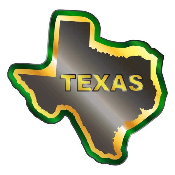 Mapa Teksasu Postaci Szkliwa Matowej Odznaki Emaliowanej — Wektor stockowy