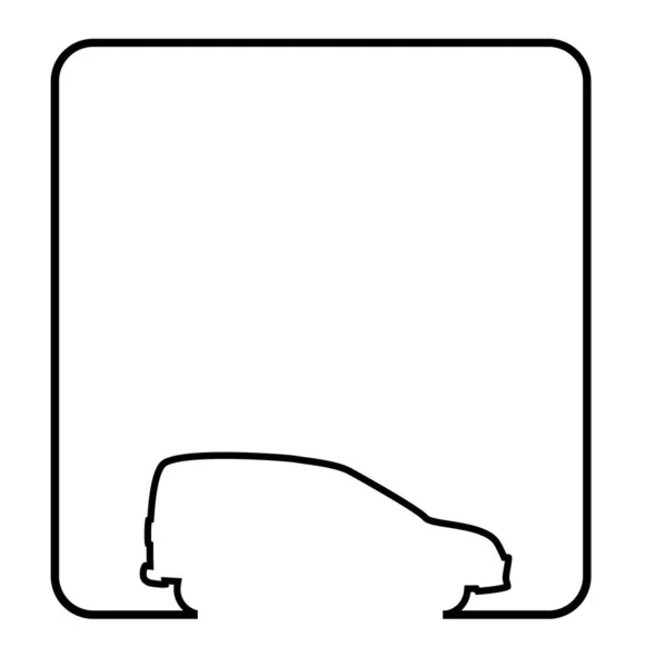 Маленький Белый Фургон Курьерской Доставки Качестве Фона Черной Линии Страницы — стоковый вектор
