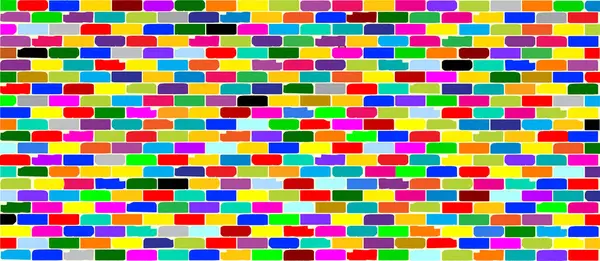 Brick Wall Background Comprising Multi Colored Building Bricks — Stock Vector