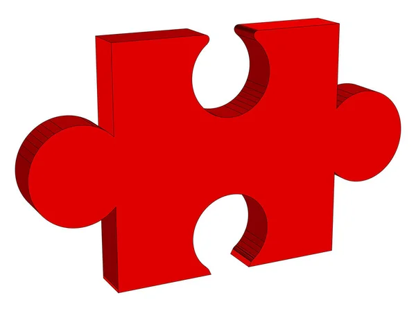 Red Coloured Jigsaw Piece Set White Background — Stock Vector