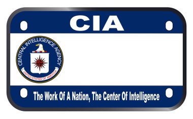 Beyaz bir arka planda CIA motosiklet plakası.