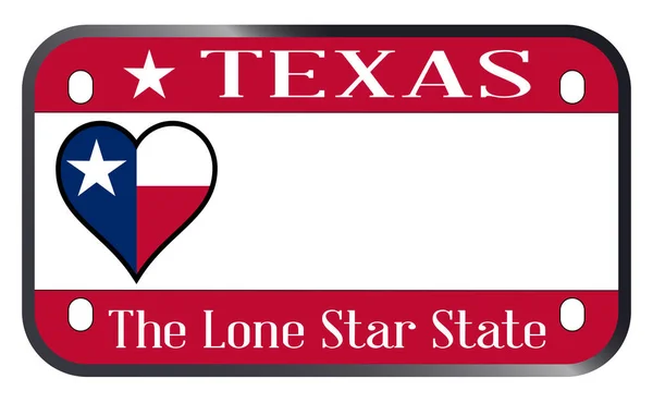 Texas State Usa Plaque Immatriculation Moto Sur Fond Blanc — Image vectorielle