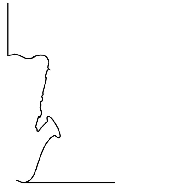典型萨克斯风谱线的轮廓 作为白色背景上的一个页面角 — 图库矢量图片