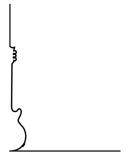 典型的电石吉他谱线的轮廓 作为白色背景上的一个页角 — 图库矢量图片