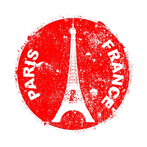 Torre Wiffel Paris Silhueta Carimbo Tinta —  Vetores de Stock