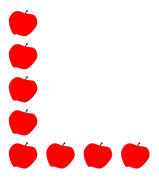 苹果一种多汁的红苹果 在白页边框上被孤立 — 图库矢量图片