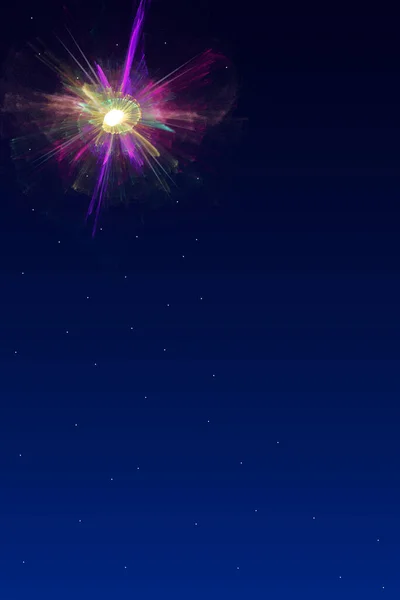 Den Ljusaste Nattstjärna Med Gloria Med Mycket Mindre Stjärnor Faller — Stockfoto