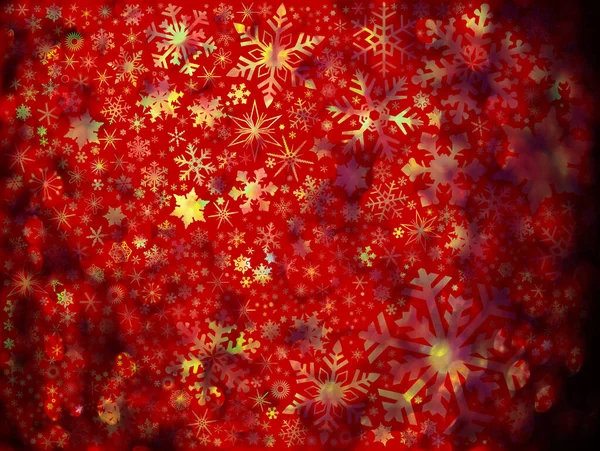 Ein Springbrunnen Von Weihnachtsschneeflocken Auf Rotem Hintergrund Grunge Stil — Stockfoto